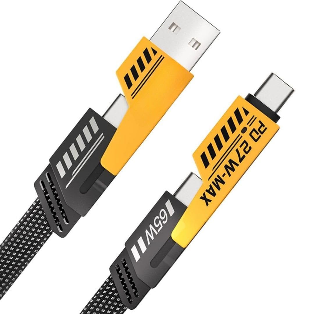 4-in-1 65W Metal Charging Cable | USB-C, Lightning, Type-A