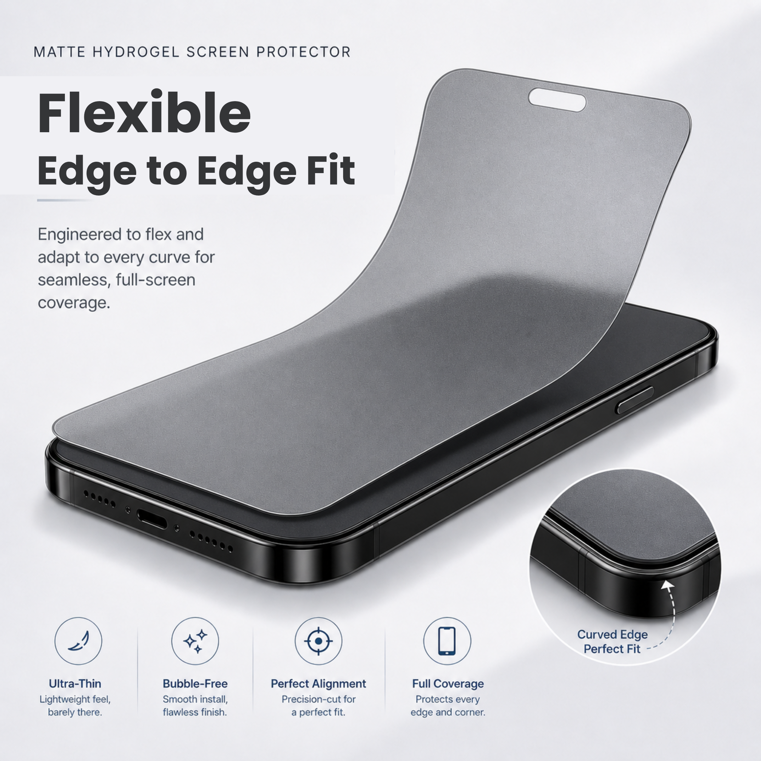NanoShield™ Auto-Repair Screen Protection Membrane (Clear/Matte) – Exact Fit for Your Phone