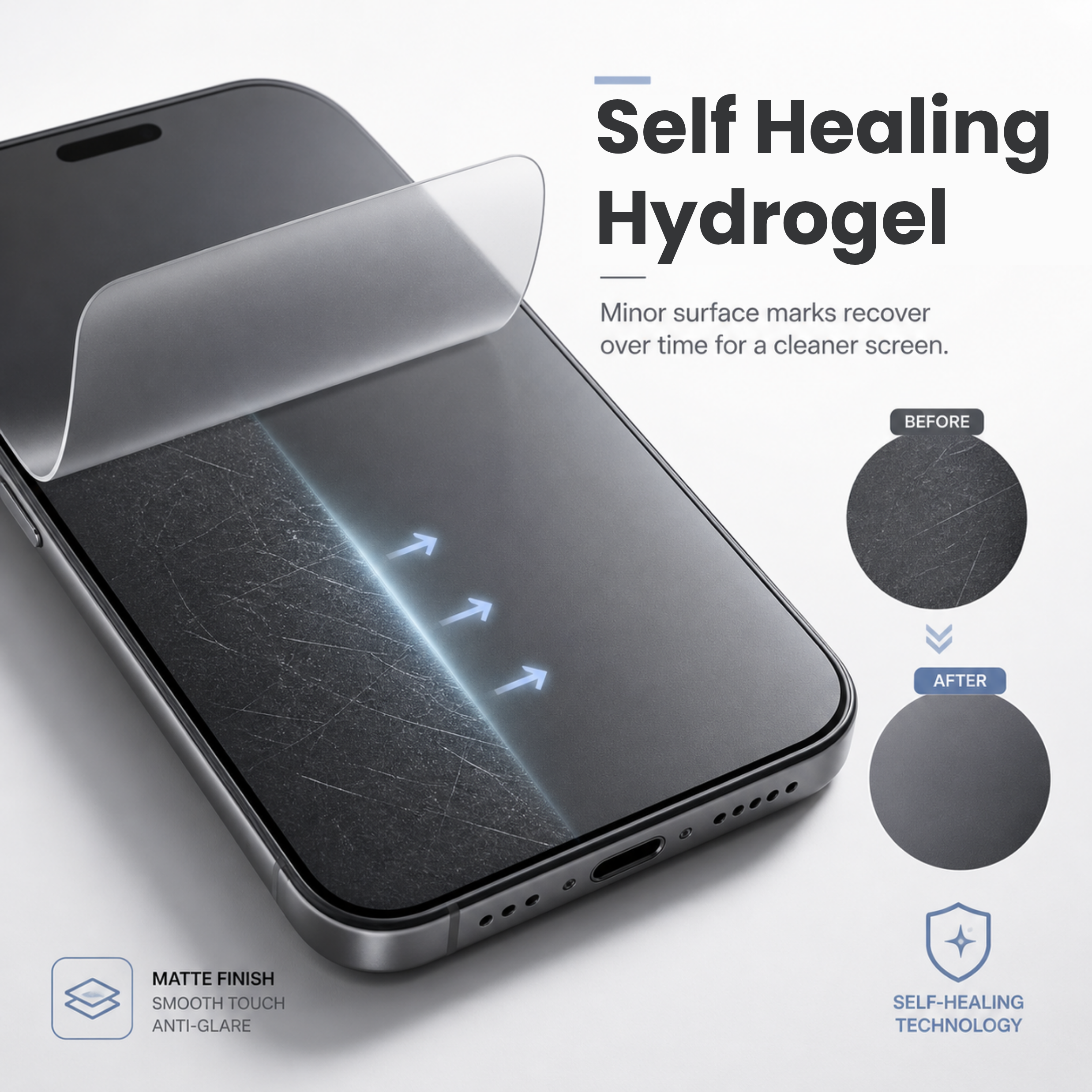 NanoShield™ Auto-Repair Screen Protection Membrane (Clear/Matte) – Exact Fit for Your Phone