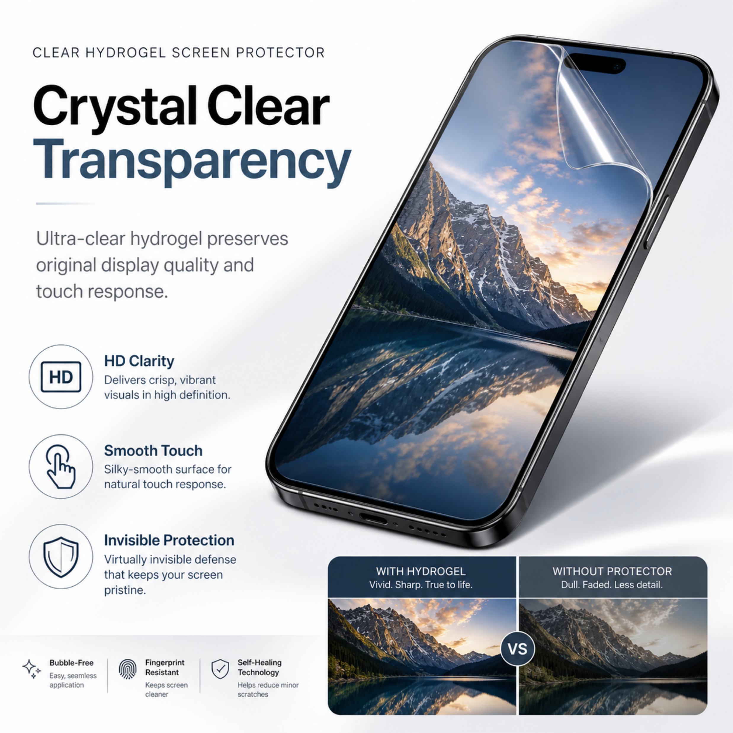 NanoShield™ Auto-Repair Screen Protection Membrane (Clear/Matte) – Exact Fit for Your Phone